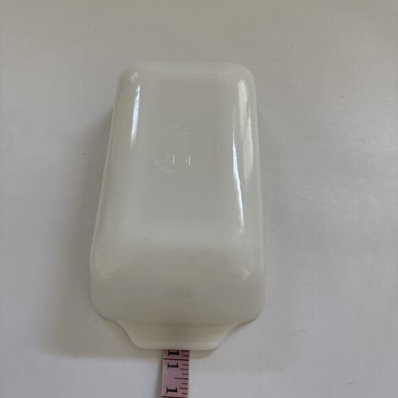 Vintage Anchor Hocking Milk Glass Loaf Pan 441 Harvest Vegetable Casserole Dish - Picture 5 of 13